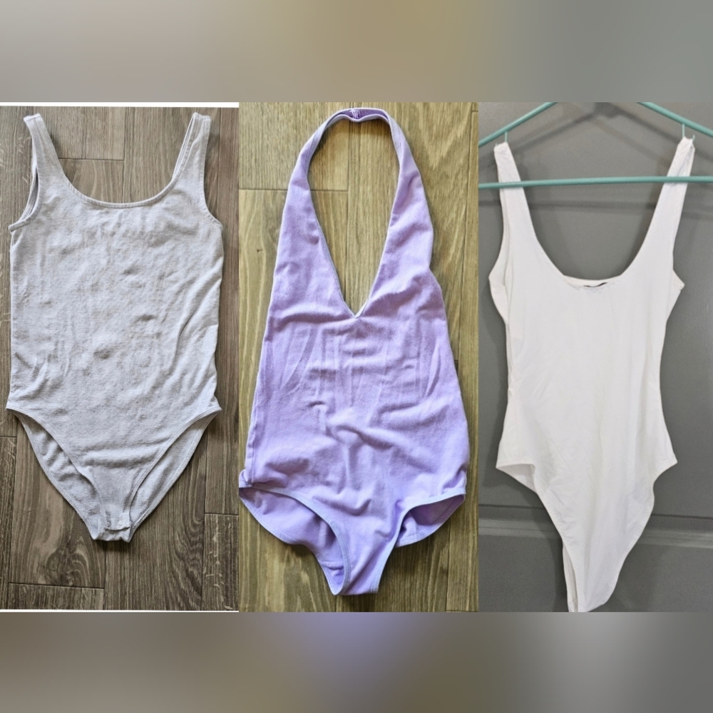 3 Body Suits-SOLD AS 1- AMERICAN APPAREL, ZARA and GAP